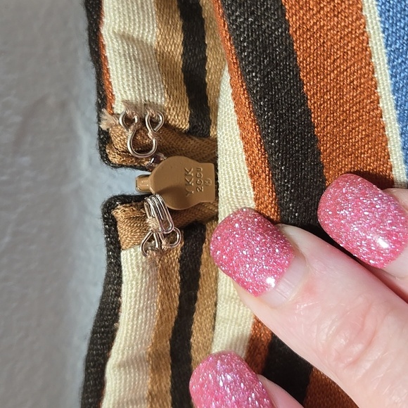 J. MCLAUGHLIN Womens Indigo Montecito Striped Chevron Side Skirt Size 4 💙🤎🧡 - Picture 5 of 9